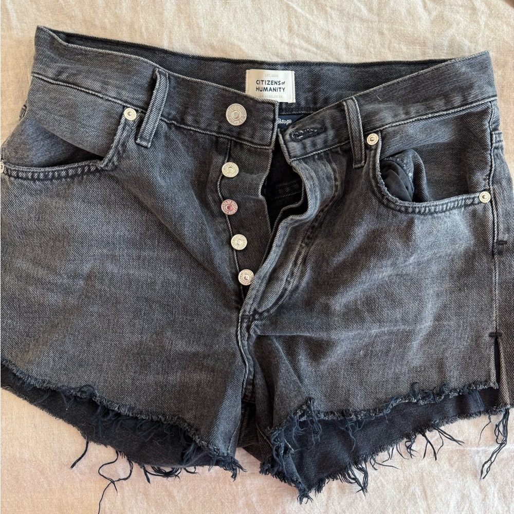 Citizens of Humanity Black Vintage Jean Shorts